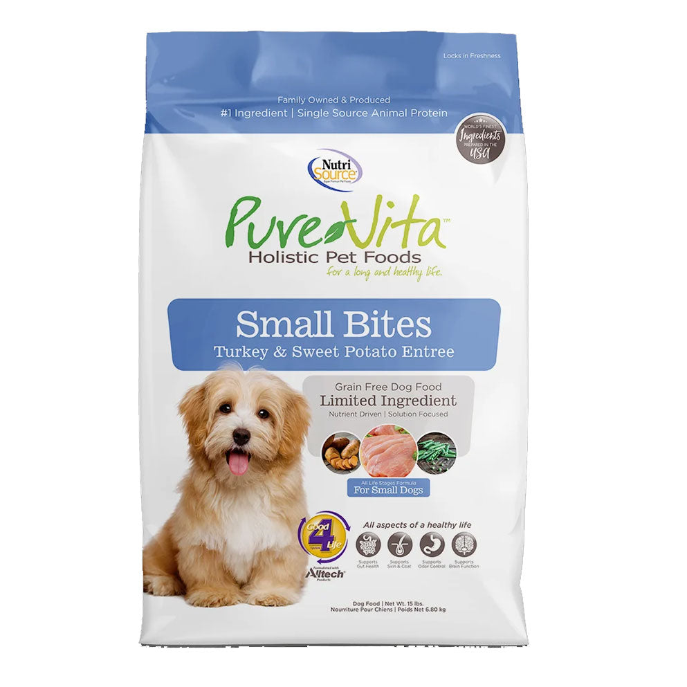 Nutrisource Pure Vita Small Bites Turkey & Sweet Potato Entrée Grain F