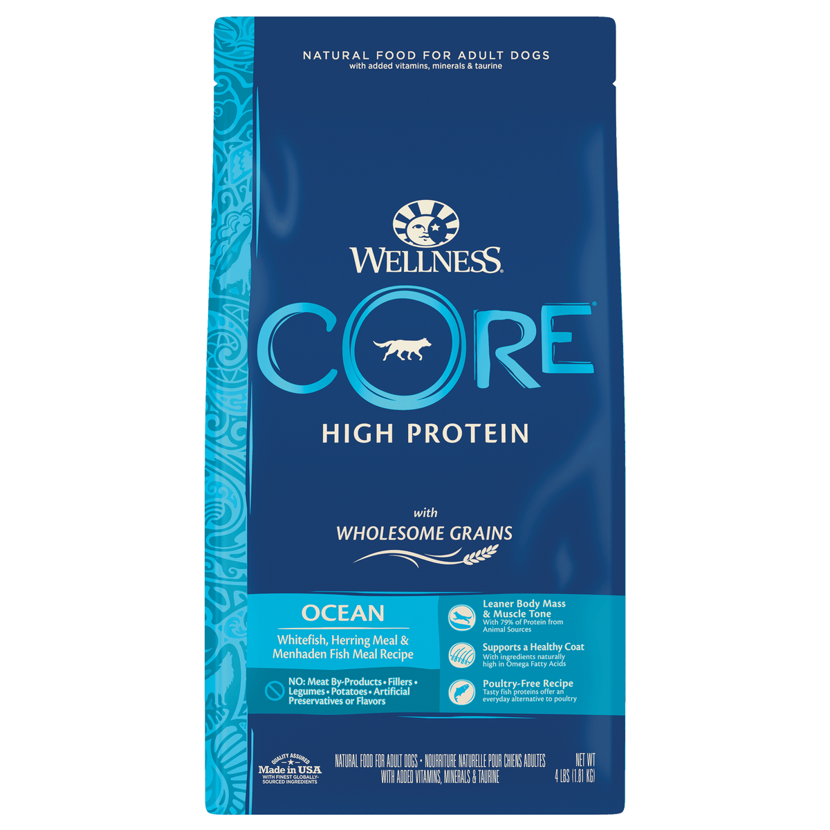 Wellness CORE Wholesome Grains Ocean Whitefish Herring Meal Menhade