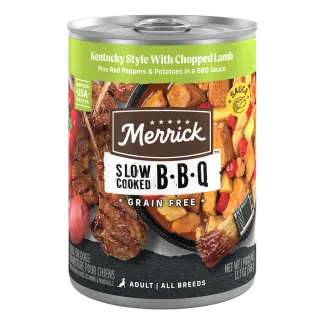 Merrick Slow-Cooked BBQ Kentucky Style with Chopped Lamb Wet Dog Food