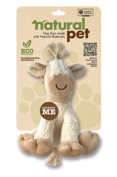 Natural Pet Plush Horse Dog Toy, 6 in