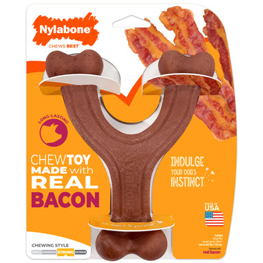 Nylabone Strong Chew Wishbone Bacon Flavor, additional view 1