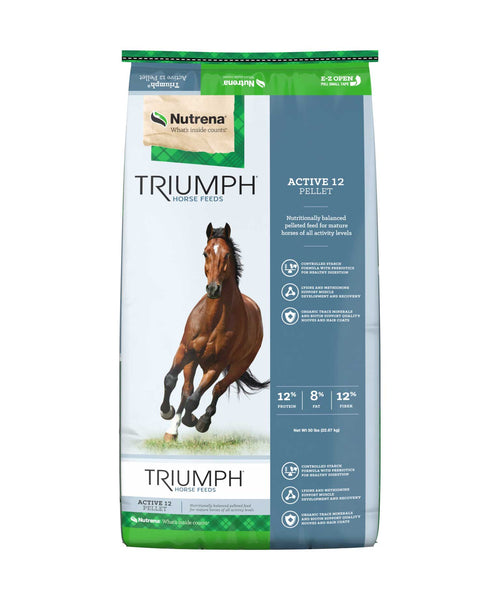 Nutrena Triumph Active 12% Pelleted Horse Feed bag