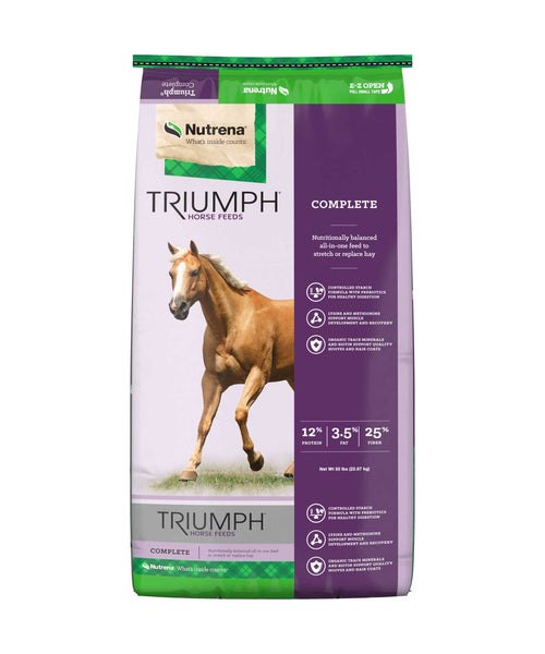 Nutrena Triumph Complete Horse Feed bag