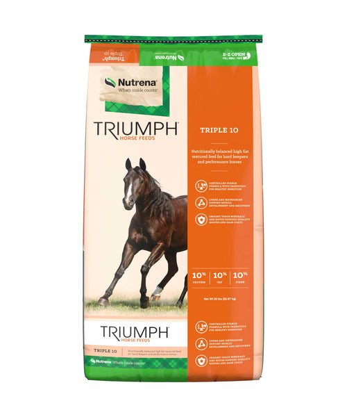Nutrena Triumph Triple 10 Textured Horse Feed bag