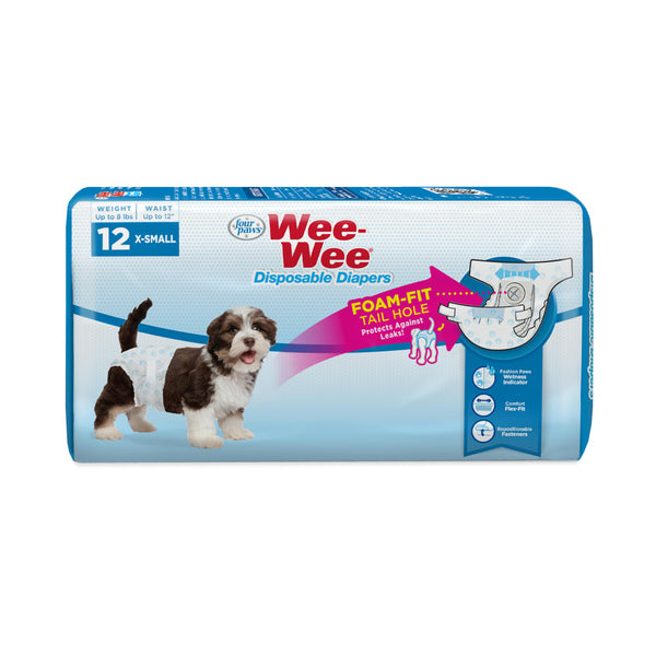 Four Paws Wee-Wee Disposable Dog Diapers, 12 Count