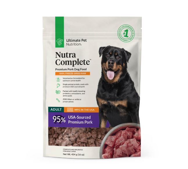 Ultimate Pet Nutrition Nutra Complete 95% Pork Freeze-Dried Dog Food