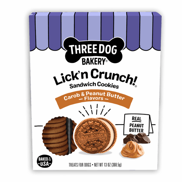 Three Dog Bakery Lick'n Crunch Sandwich Cookie Dog Treats
