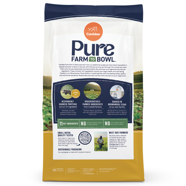 Canidae Pure Farm To Bowl Wild Boar & Garbanzo Bean Recipe Dry Dog Food