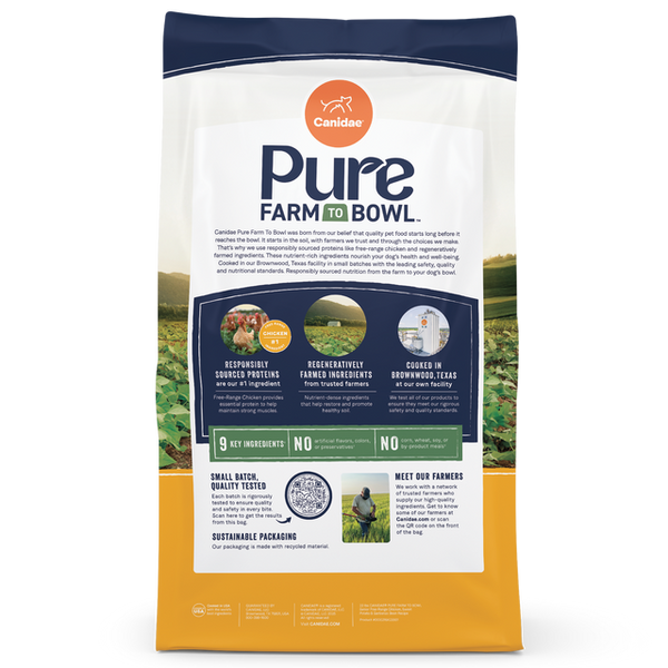 Canidae Pure Farm To Bowl Senior Free-Range Chicken, Sweet Potato & Garbanzo Bean Recipe