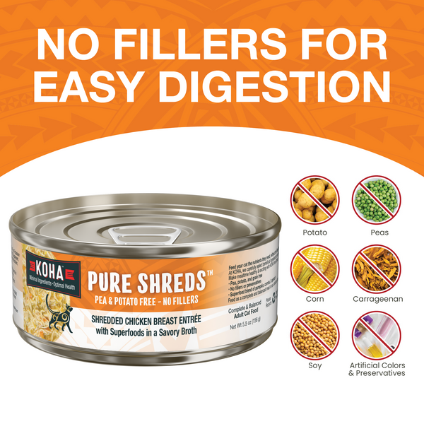 KOHA Pure Shreds Grain Free Wet Cat Food 5.5 oz, Case of 12, additional view 6
