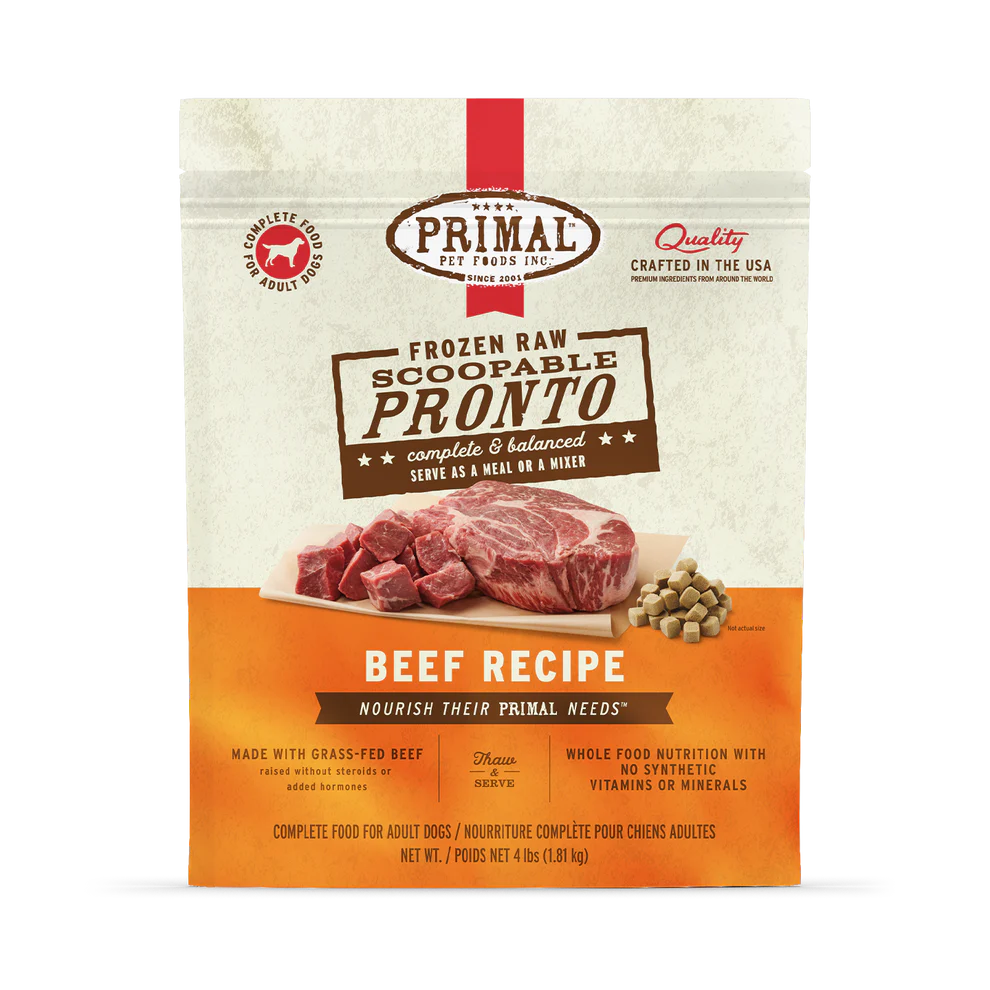 Primal Pronto Beef Scoop & Serve Frozen Dog Food