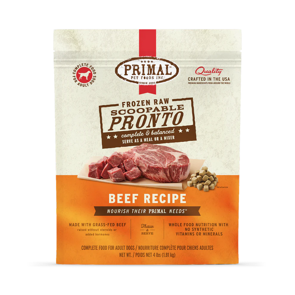 Primal Pronto Beef Scoop & Serve Frozen Dog Food