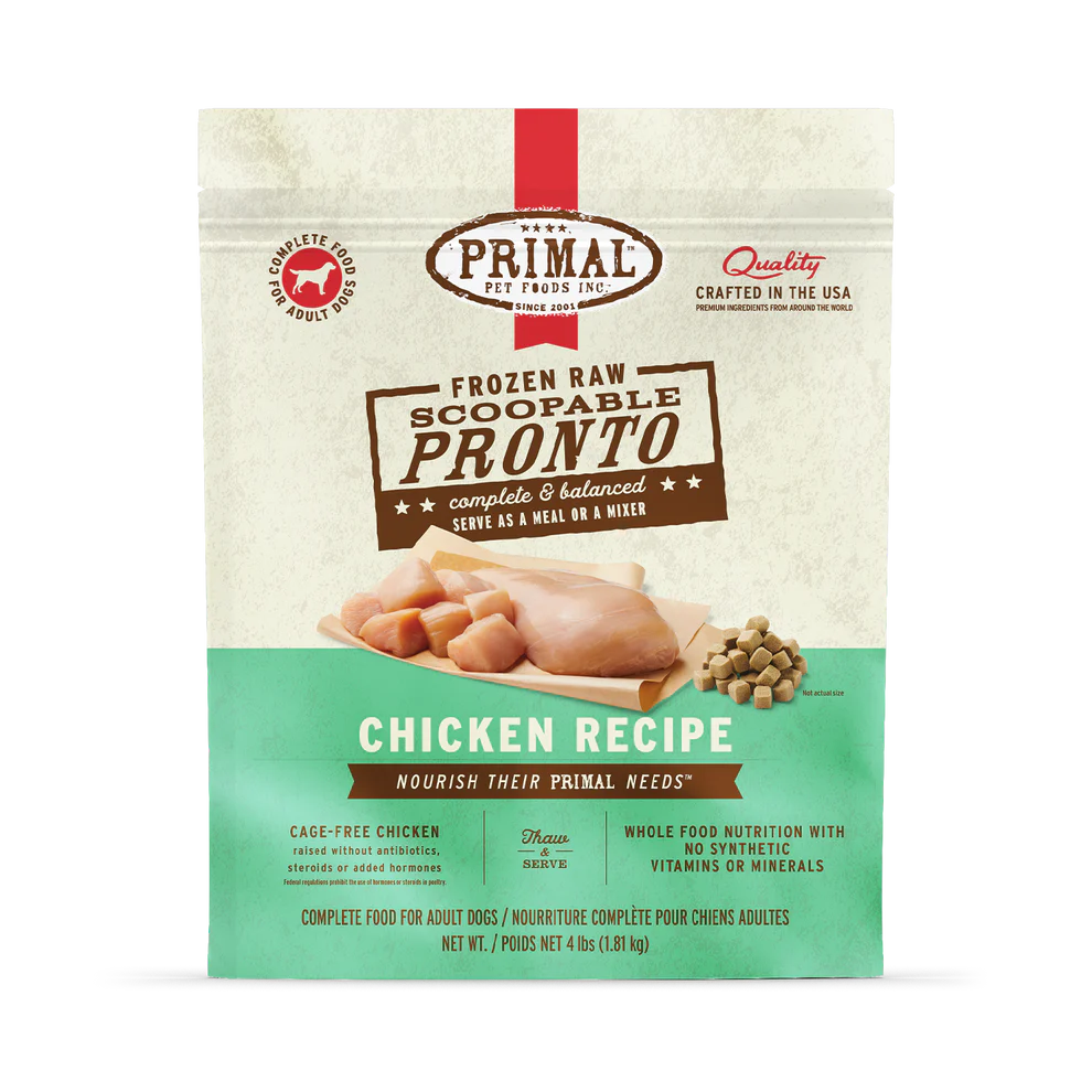 Primal Pronto Chicken Scoop & Serve Frozen Dog Food