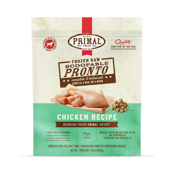Primal Pronto Chicken Scoop & Serve Frozen Dog Food
