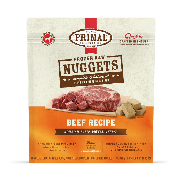 Primal Beef Nuggets Frozen Dog Food
