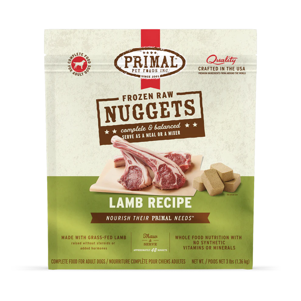 Primal Lamb Nuggets Frozen Dog Food