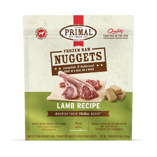 Primal Lamb Nuggets Frozen Dog Food