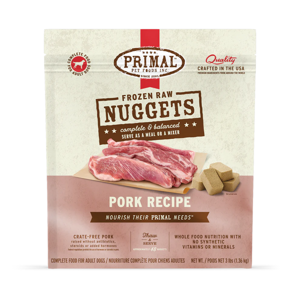 Primal Pork Nuggets Frozen Dog Food