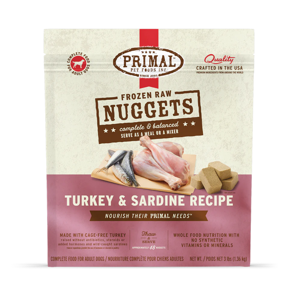 Primal Frozen Turkey & Sardine Nuggets