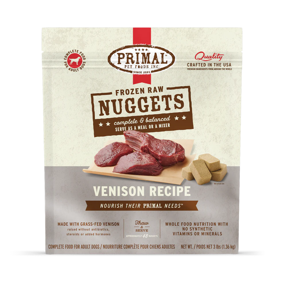 Primal Venison Nuggets Frozen Dog Food
