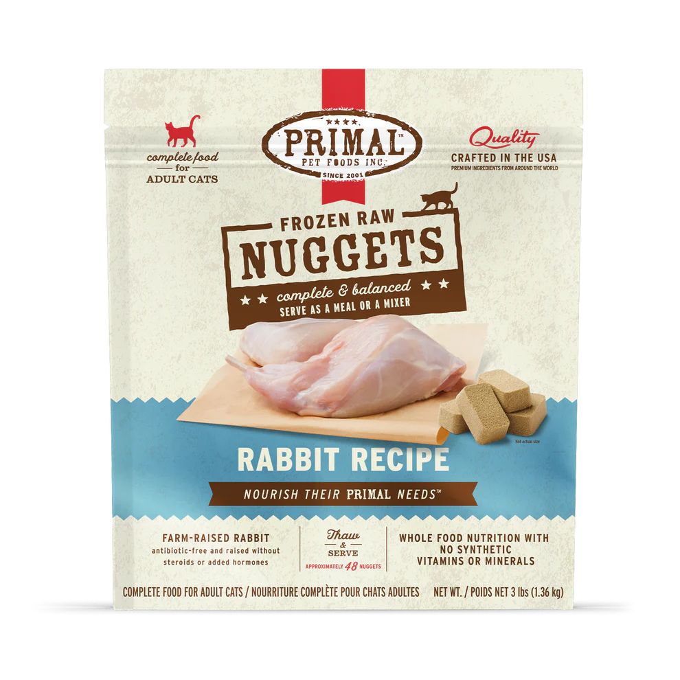 Primal Rabbit Nuggets Frozen Cat Food