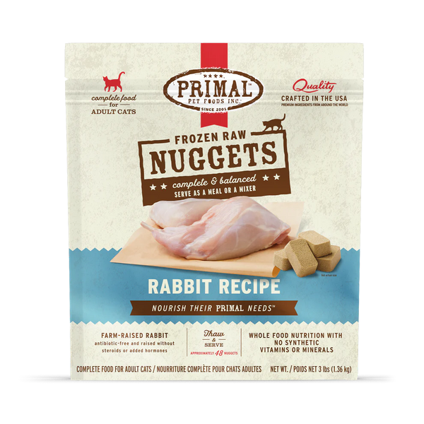 Primal Rabbit Nuggets Frozen Cat Food