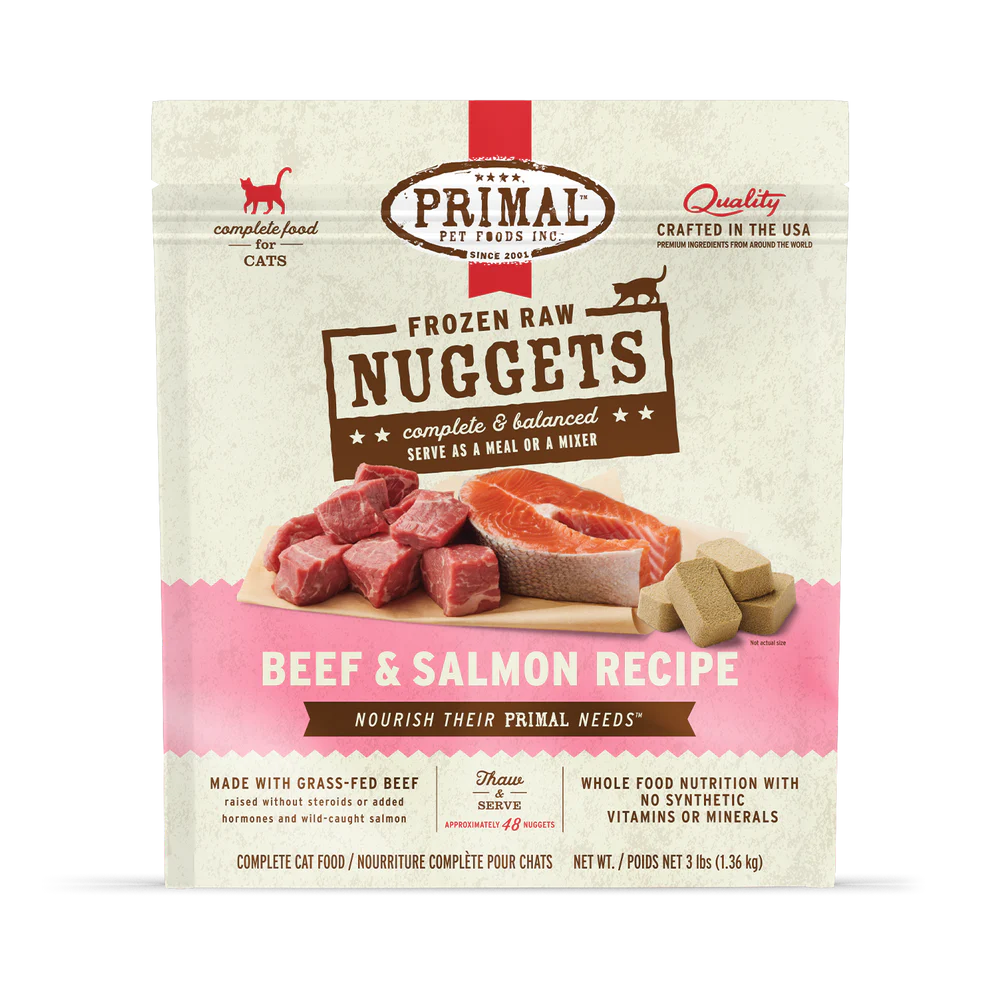 Primal Beef & Salmon Nuggets Frozen Cat Food