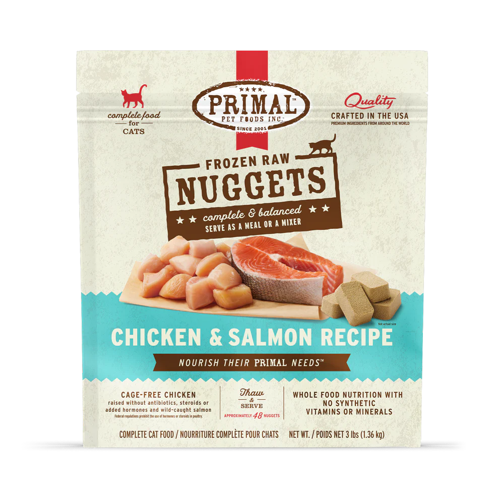 Primal Chicken & Salmon Nuggets Frozen Cat Food