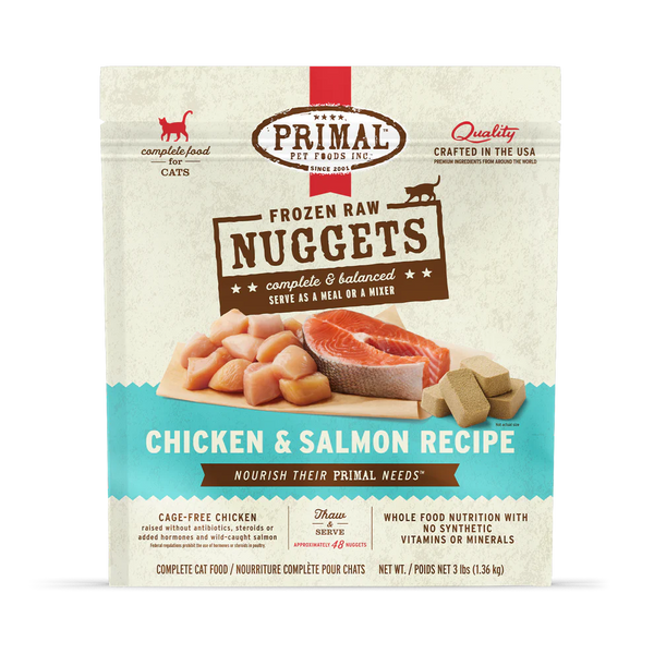 Primal Chicken & Salmon Nuggets Frozen Cat Food