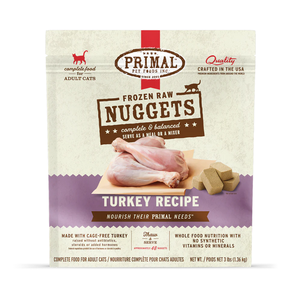 Primal Turkey Nuggets Frozen Cat Food