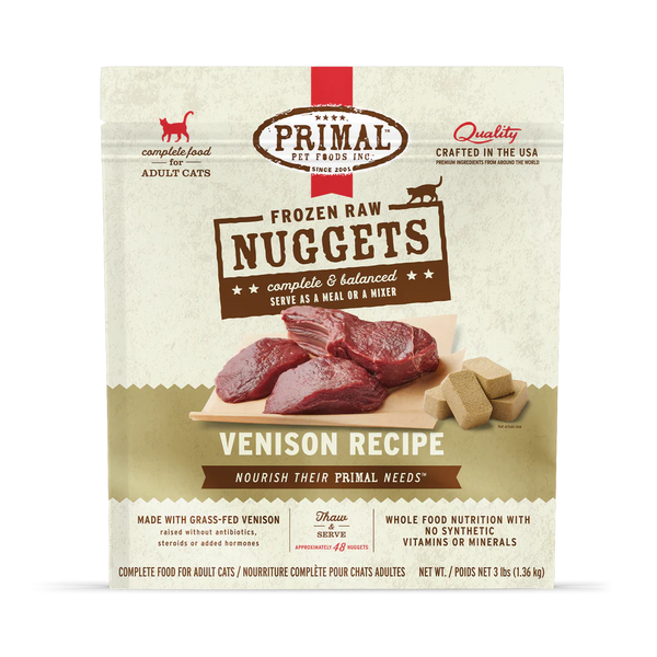 Primal Venison Nuggets Frozen Cat Food