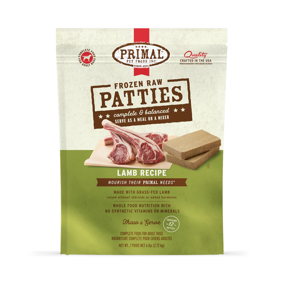 Primal Lamb Patties Frozen Dog Food