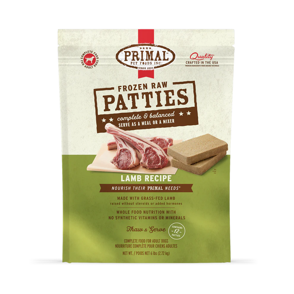 Primal Lamb Patties Frozen Dog Food