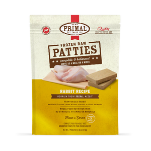 Primal Rabbit Patties Frozen Dog Food