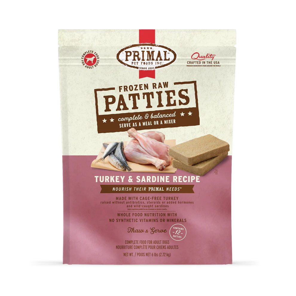 Primal Frozen Turkey & Sardine Patties
