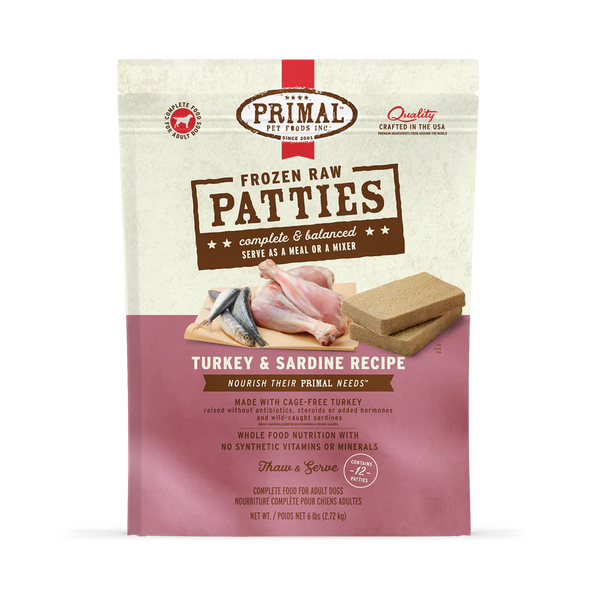 Primal Frozen Turkey & Sardine Patties