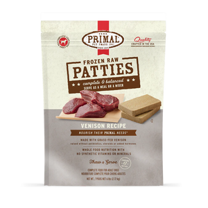 Primal Venison Patties Frozen Dog Food