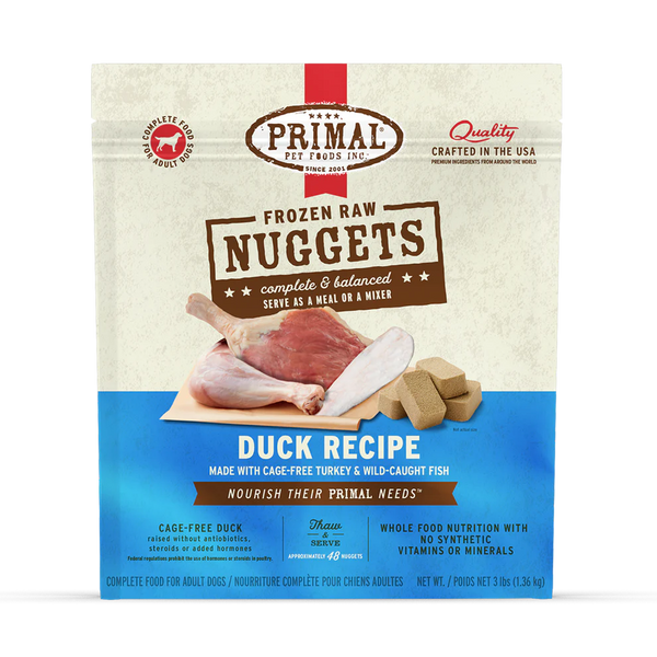 Primal Duck Nuggets Frozen Dog Food