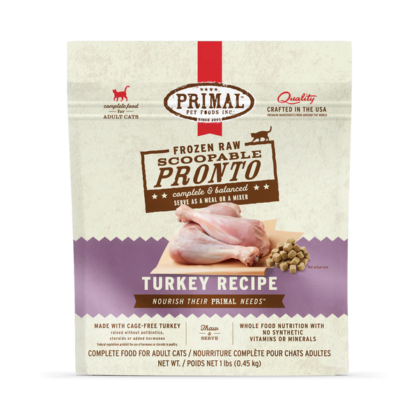 Primal Pronto Turkey Scoop & Serve Frozen Cat Food