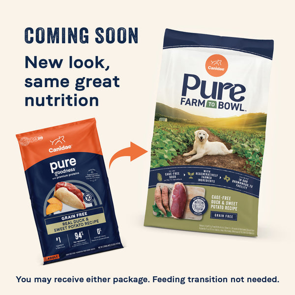 Canidae Pure Farm To Bowl Cage-Free Duck & Sweet Potato Grain Free Recipe Dry Dog Food