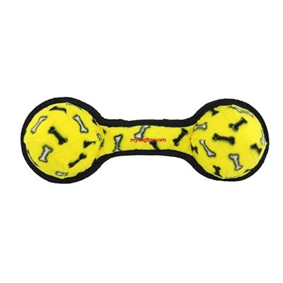 VIP Tuffy® 2 Ball Yellow Tug Dog Toy