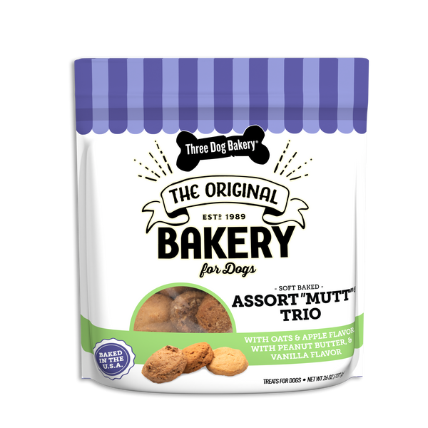 Three Dog Bakery Assort "Mutt" Trio Soft-Baked Cookie Dog Treats