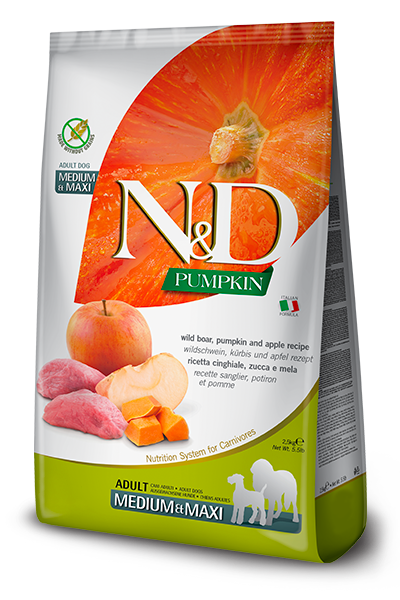 Farmina N&D Pumpkin Grain Free Boar and Apple Medium & Maxi Adult Dry Dog Food