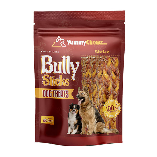 Yummy Chewz Braided Organic Bully Sticks, 500 g Bulk Bag, additional view 1