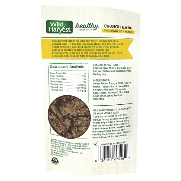 Wild Harvest Healty Benefits Crunch Bars for all Caged Birds