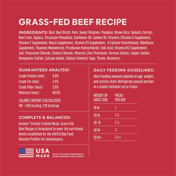 Instinct Freshly Crafted Meals Grass-Fed Beef Recipe Wet Dog Food