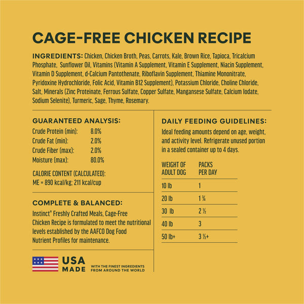 Instinct Freshly Crafted Meals Cage-Free Chicken Recipe Wet Dog Food