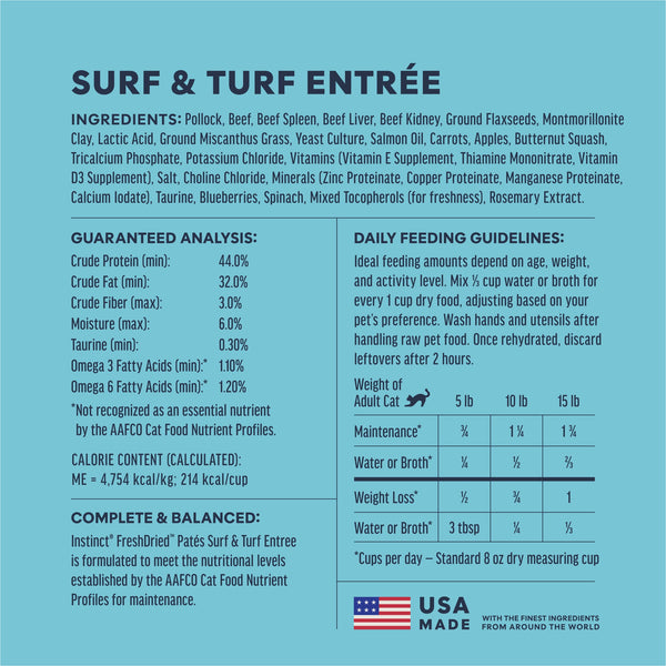 Instinct FreshDried Patés Surf & Turf Recipe Freeze-Dried Cat Food