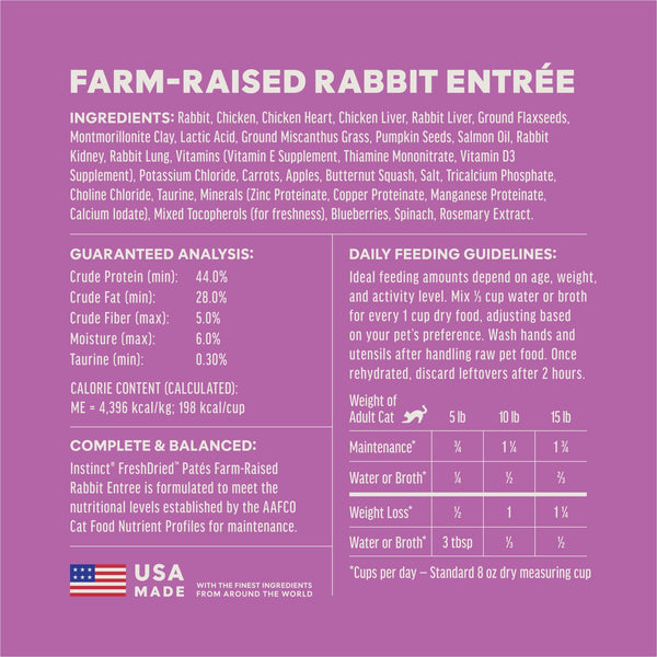 Instinct FreshDried Patés Rabbit Recipe Freeze-Dried Cat Food