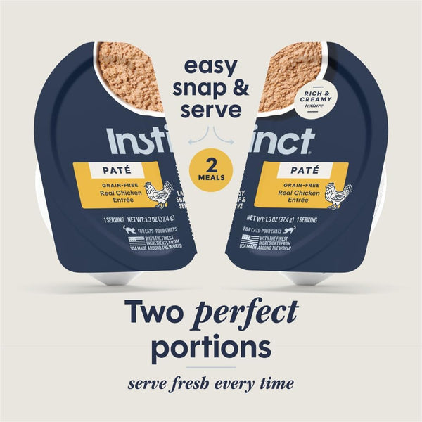 Instinct Pate Split Cup Grain Free - Real Chicken Entrée Wet Cat Food